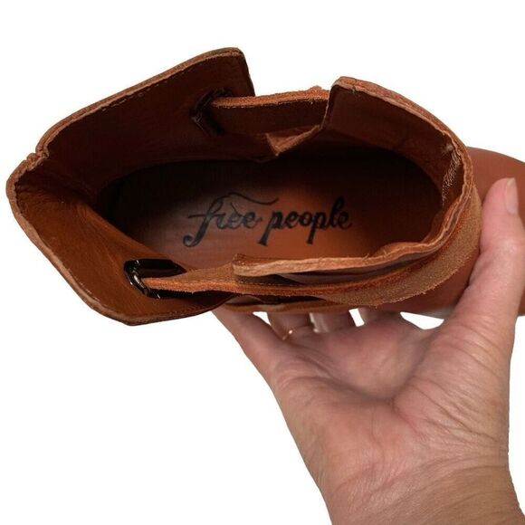 Free People Bungalow Clog Boots womens 6 ankle platform chestnut wrap buckle NEW - Picture 12 of 15